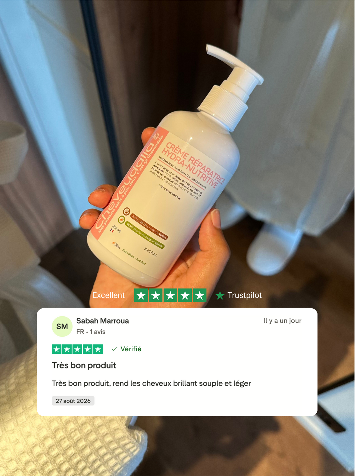 Avis clients sur la crème hydranutritive Cheveudalia