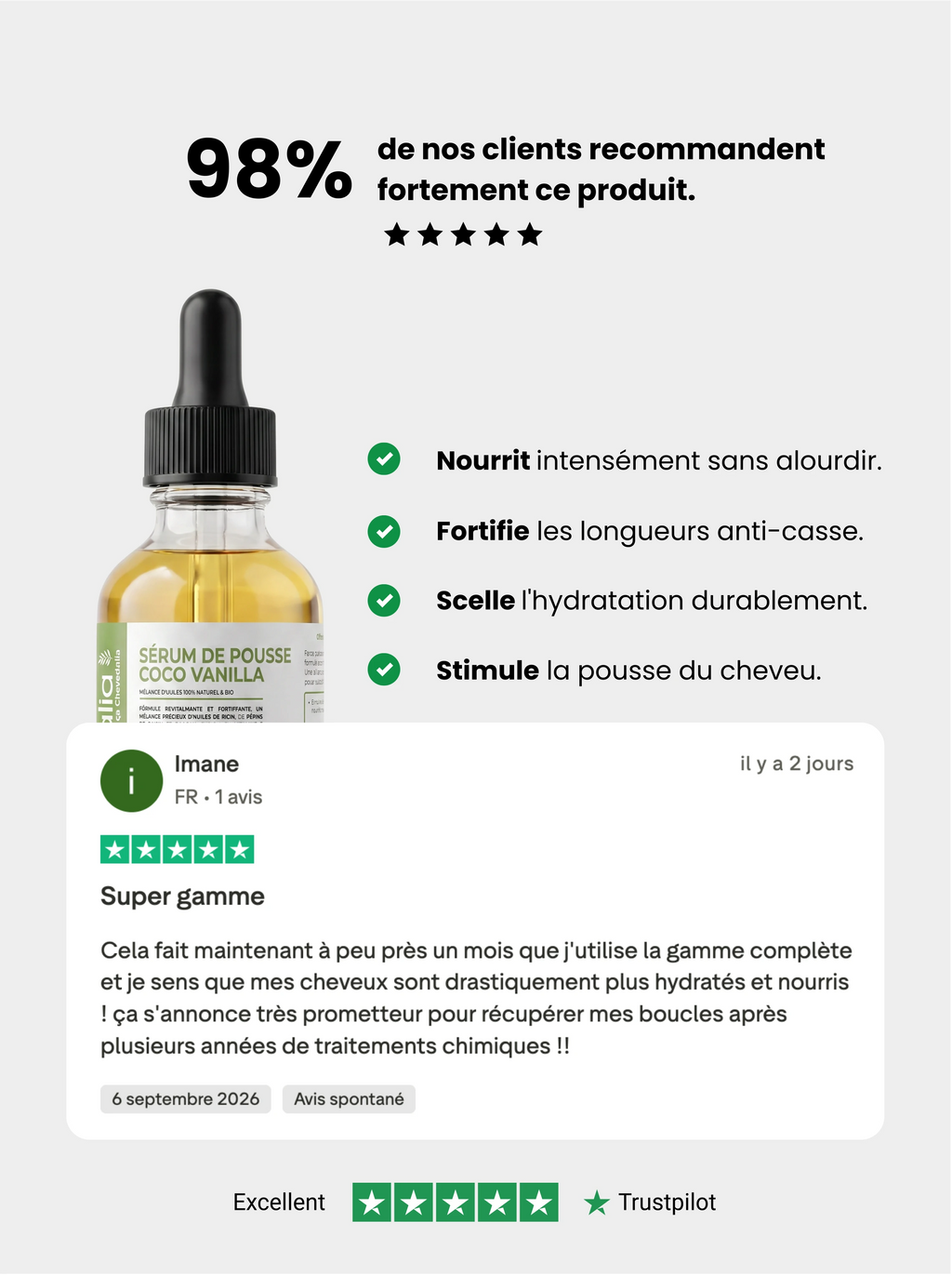 Avis sur le sérum cheveudalia